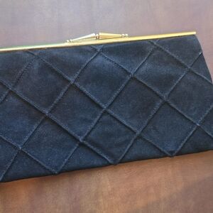 Elegant Black Quilted Clutch